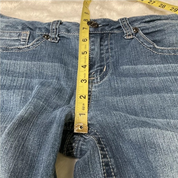 7 Seven Women Boot Cut Jeans Embroidered Pockets Size 8 - Picture 10 of 11